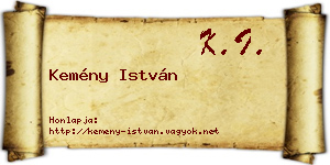 Kemény István névjegykártya