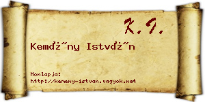 Kemény István névjegykártya